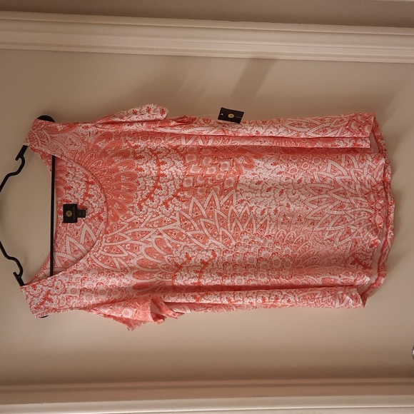 NWT, JM Collection Starfish Combo Cold Shoulder Top - Picture 1 of 10